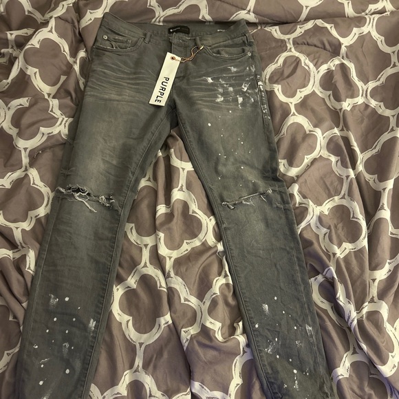 Purple Brand Jeans “Grey” with white paint splatter - Picture 1 of 5
